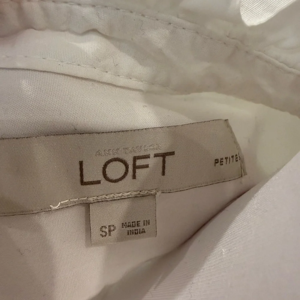 LOFT White Ruffled Blouse - Picture 5 of 5